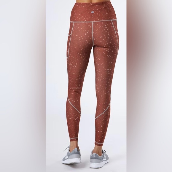 Scorpio Sol Yoga Gym Workout Dark Copper Leggings Women Size XS Logo Side Pocket - Picture 3 of 14